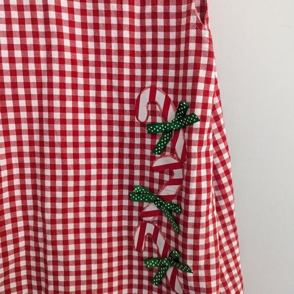 Girl's Funtasia Too! Christmas Valentine's Day Reversible Gingham Dress STAIN 5 - Picture 6 of 9